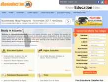 Tablet Screenshot of albaniaeducation.info